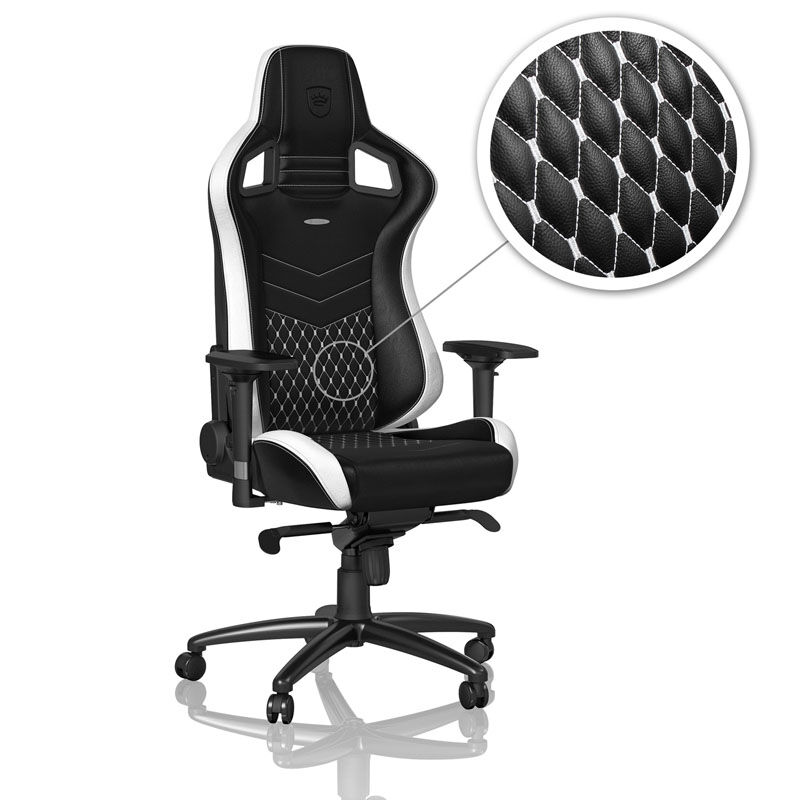 noblechairs EPIC Real Leather Gaming Chair - Nero/Bianco/Rosso
