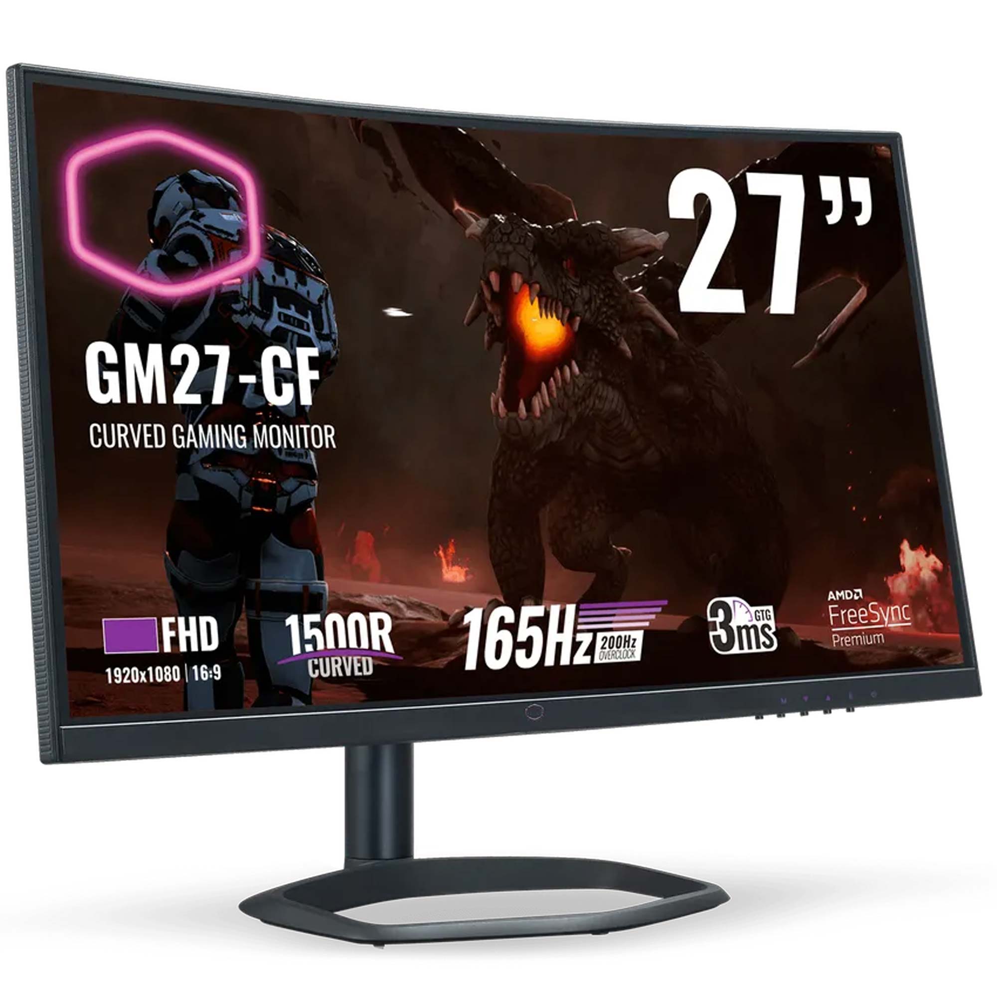 Cooler Master GM27-CF 27 Pollici Curvo, FHD 165Hz, VA - HDMI/DP - immagine 2