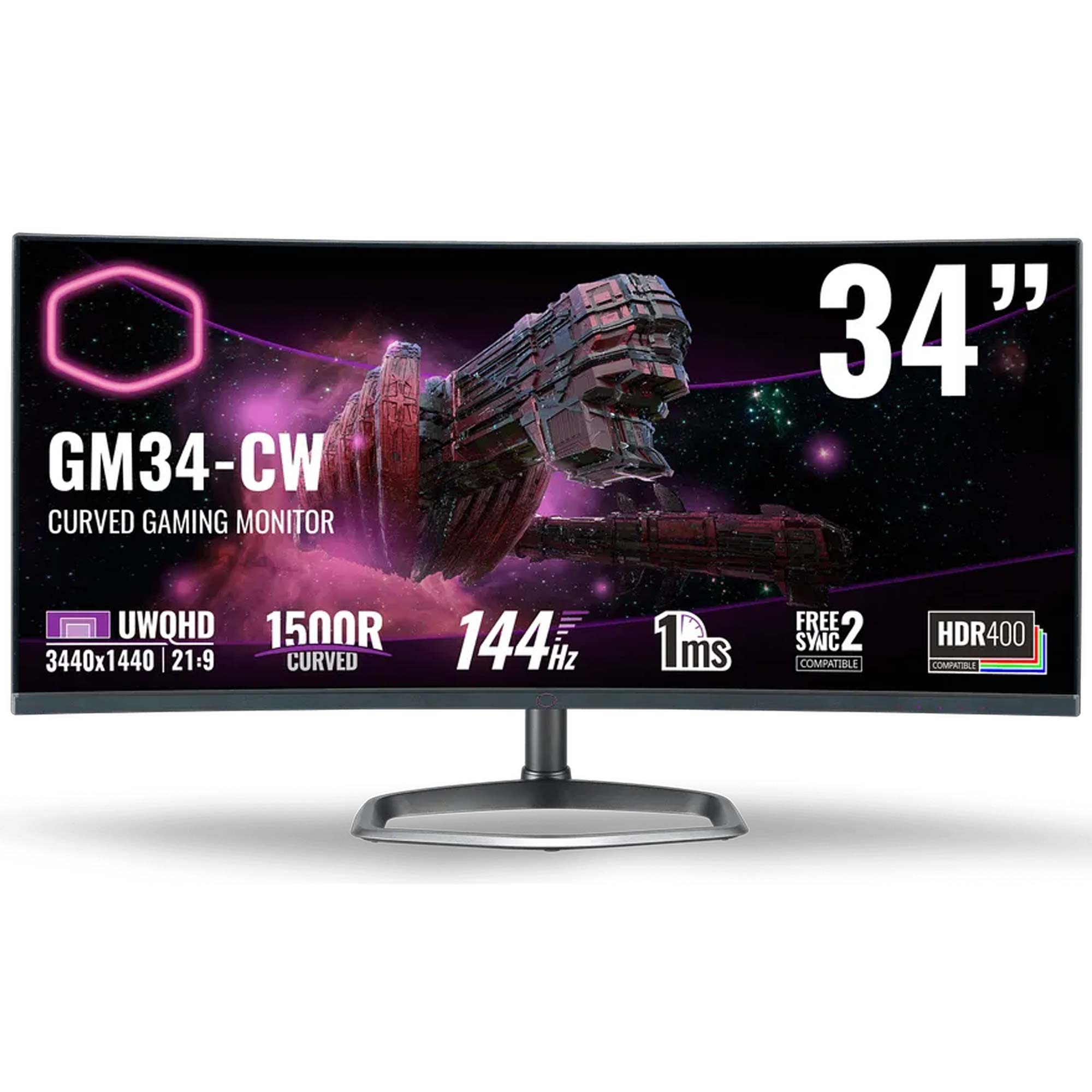 Cooler Master GM34-CW 34 Pollici Curvo, WQHD 144Hz, VA - HDMI/DP