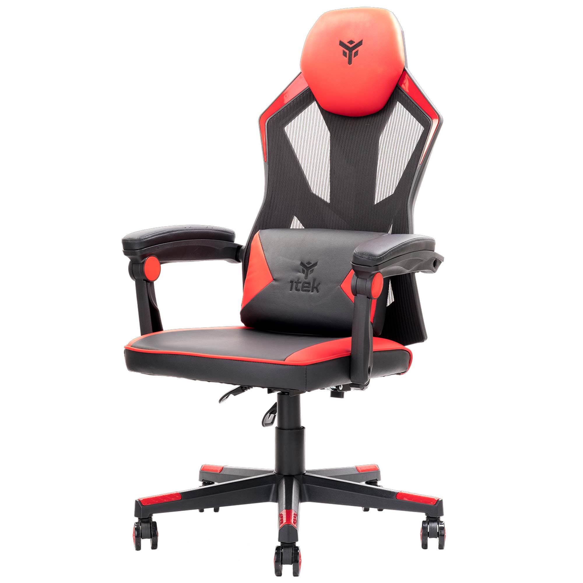 iTek Gaming Chair 4CREATORS CF50 - PVC + Mesh - Nero/Rosso