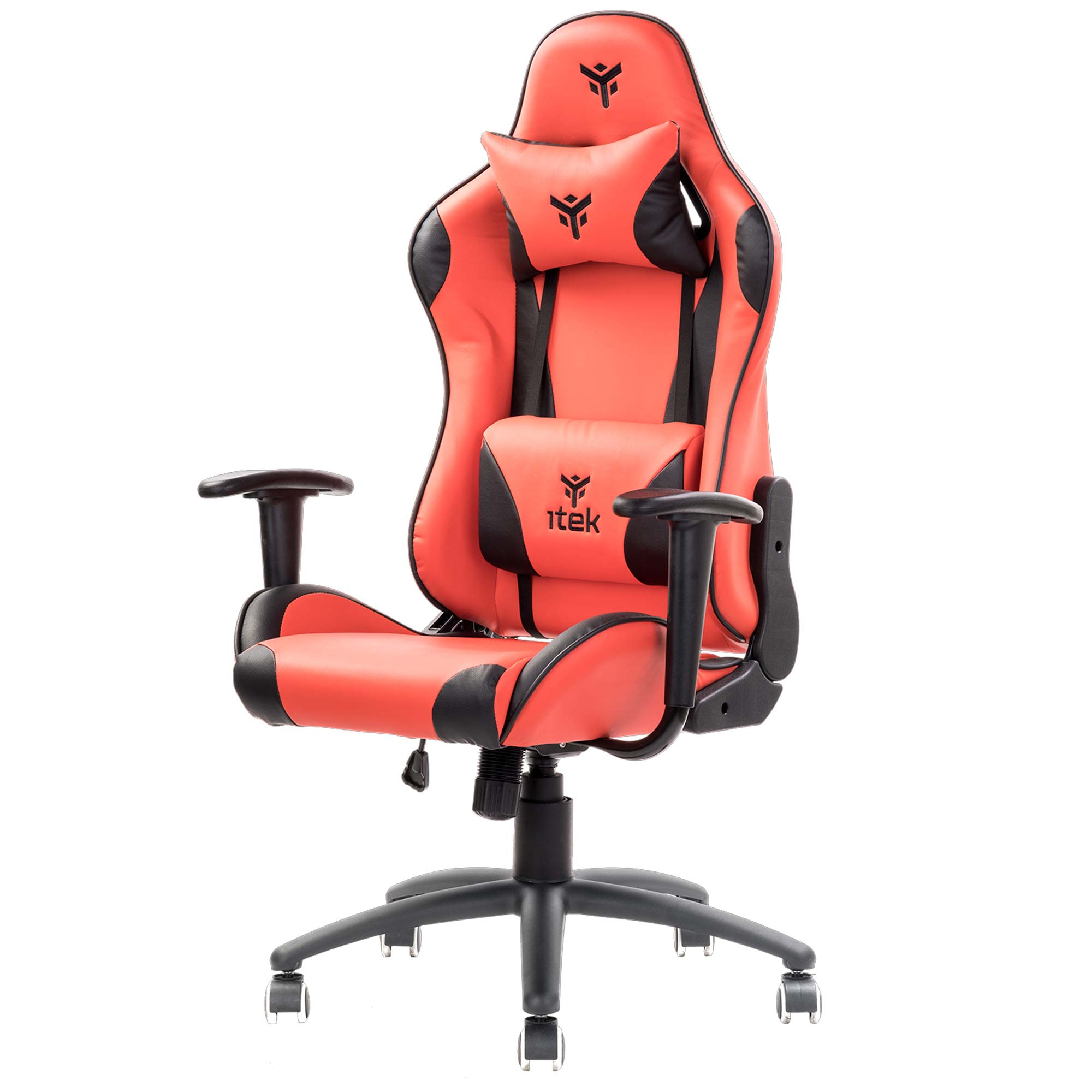 iTek Gaming Chair PLAYCOM PM20 - PVC, Doppio Cuscino - Rosso/Nero