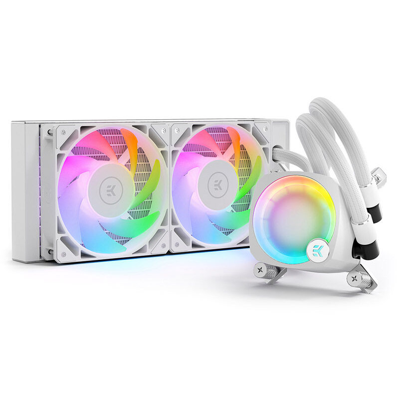 EK Water Blocks EK-Nucleus AIO CR240 Lux D-RGB, bianco - 240 mm