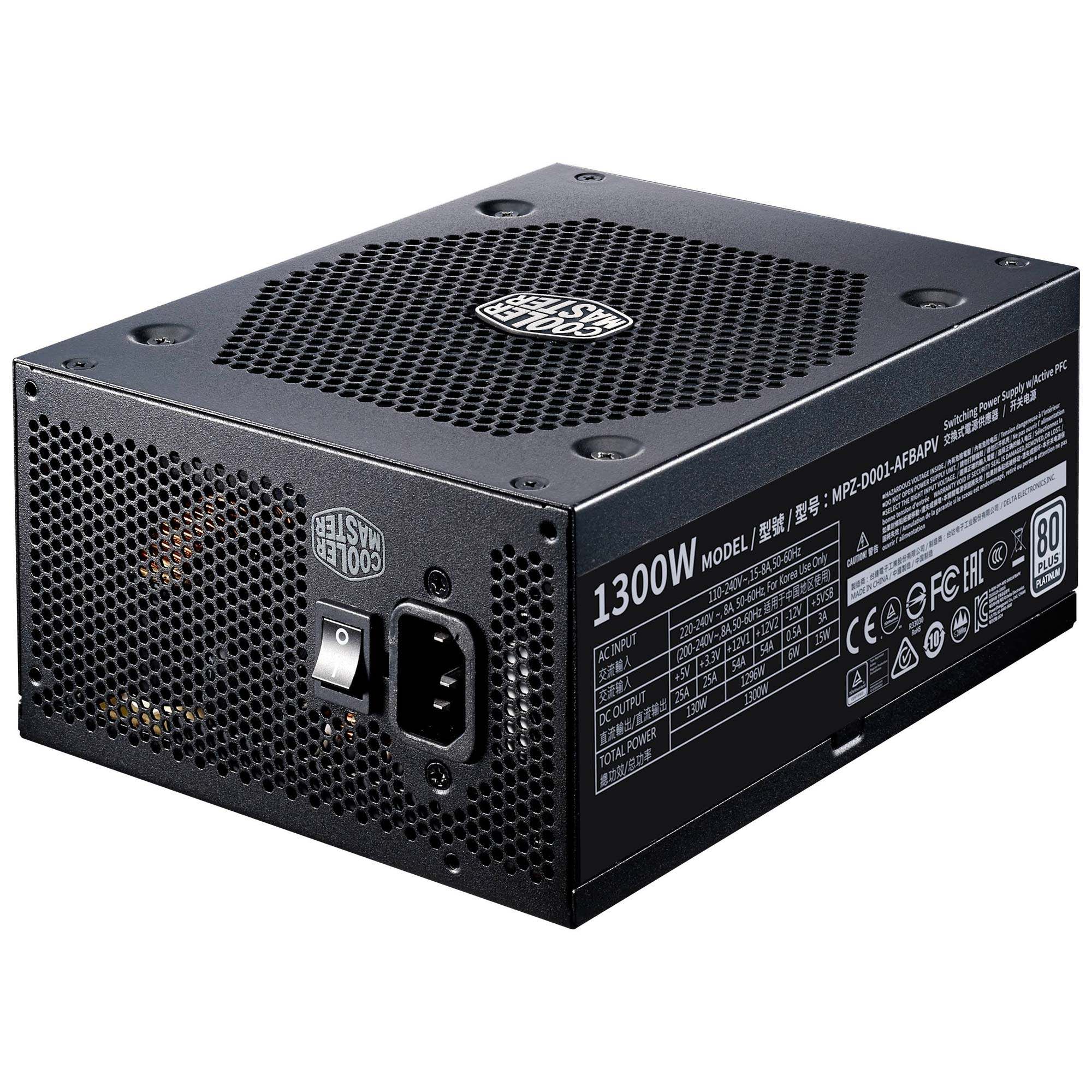 Cooler Master V-Series, 80 Plus Platinum, modulare, ATX 3.0 - 1300W - immagine 2