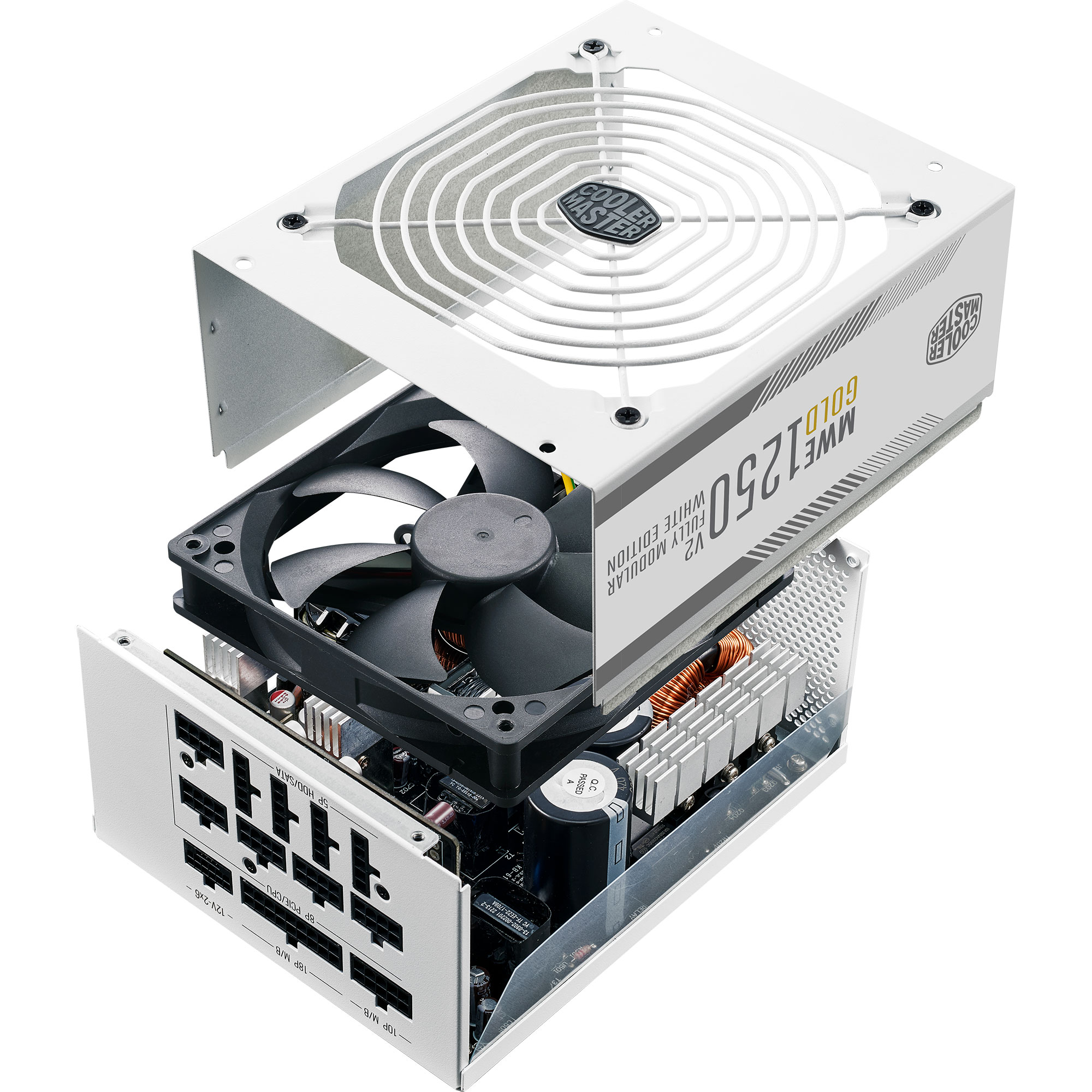 Cooler Master MWE Gold 1250 V2 Modulare, 80Plus Gold, Bianco - 1.250 watt - immagine 6