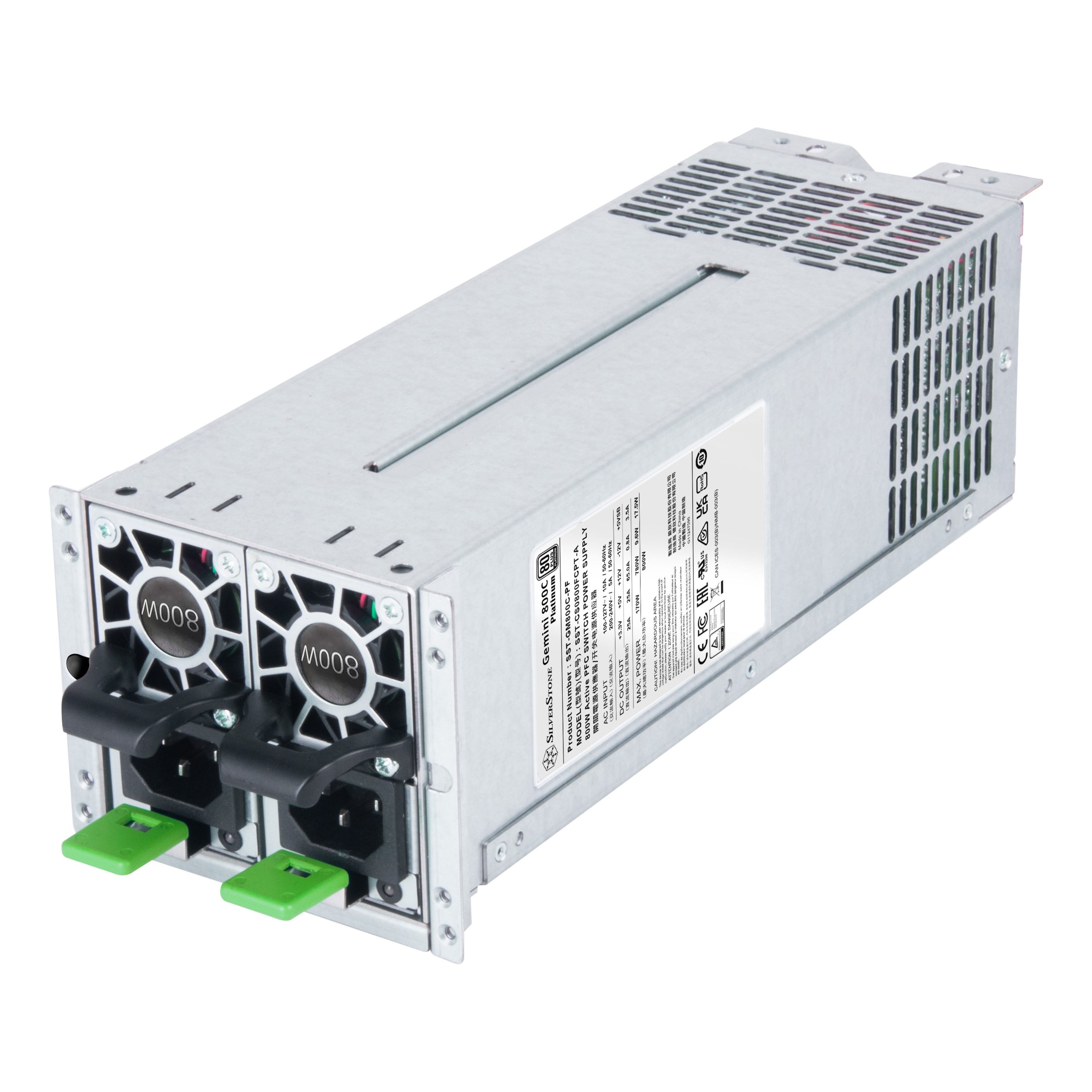 Silverstone Gemini 800C Alimentatore Ridondante, 80 Plus Platinum - 800 Watt