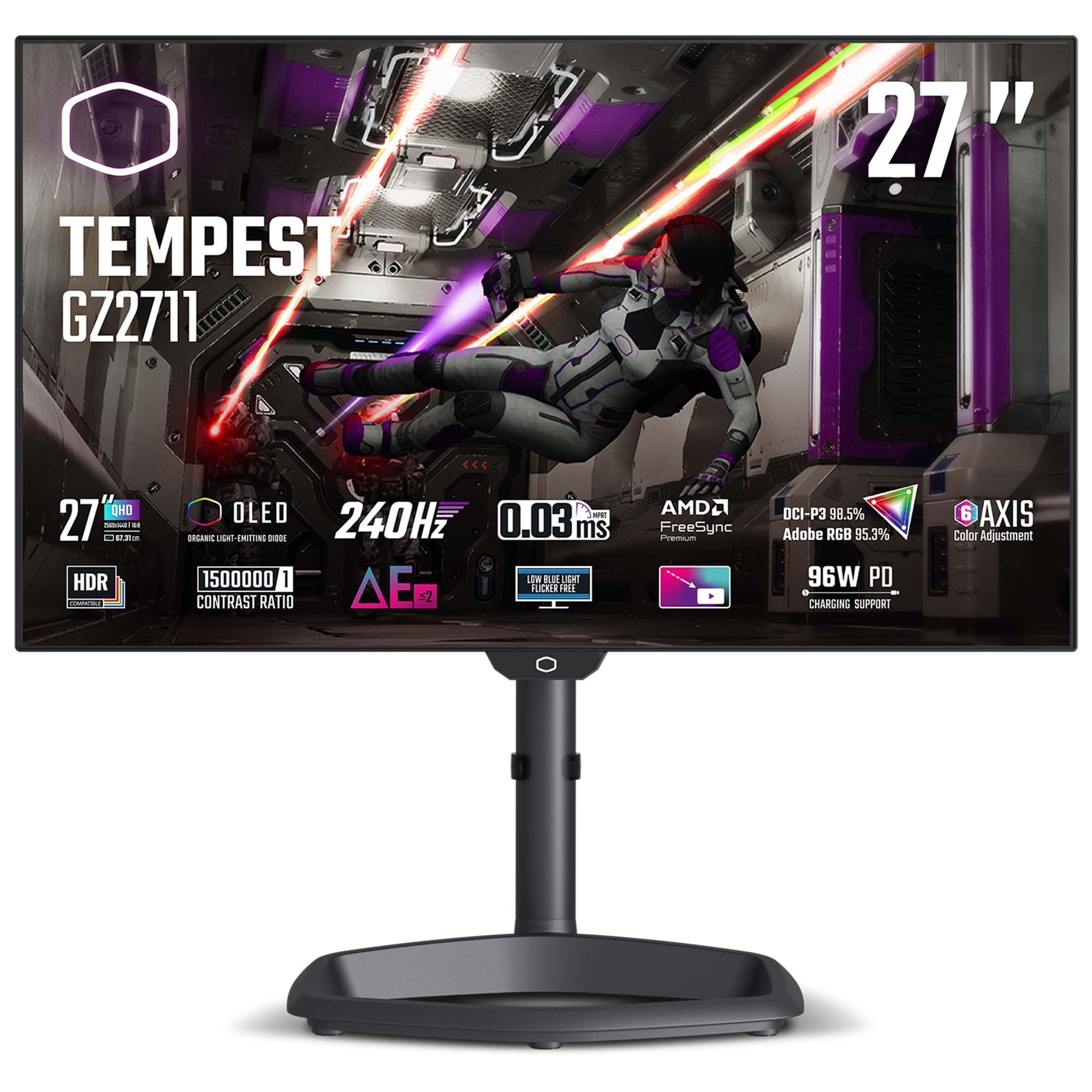 Cooler Master TEMPEST GZ2711 Gaming Monitor OLED, QHD 240Hz, - 27 pollici