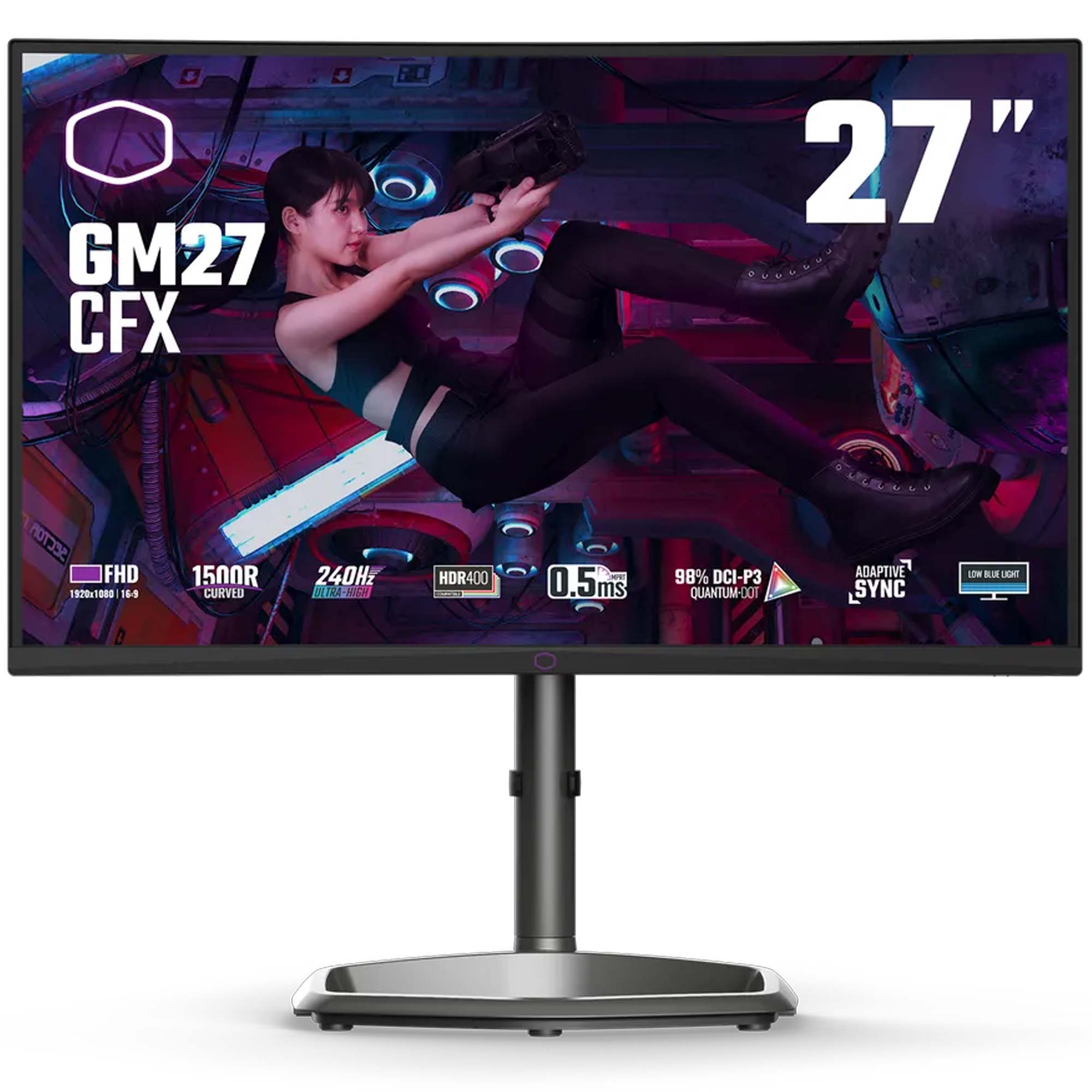Cooler Master GM27-CFX 27 Pollici Curvo, FHD 240Hz, VA Gaming Monitor - HDMI/DP