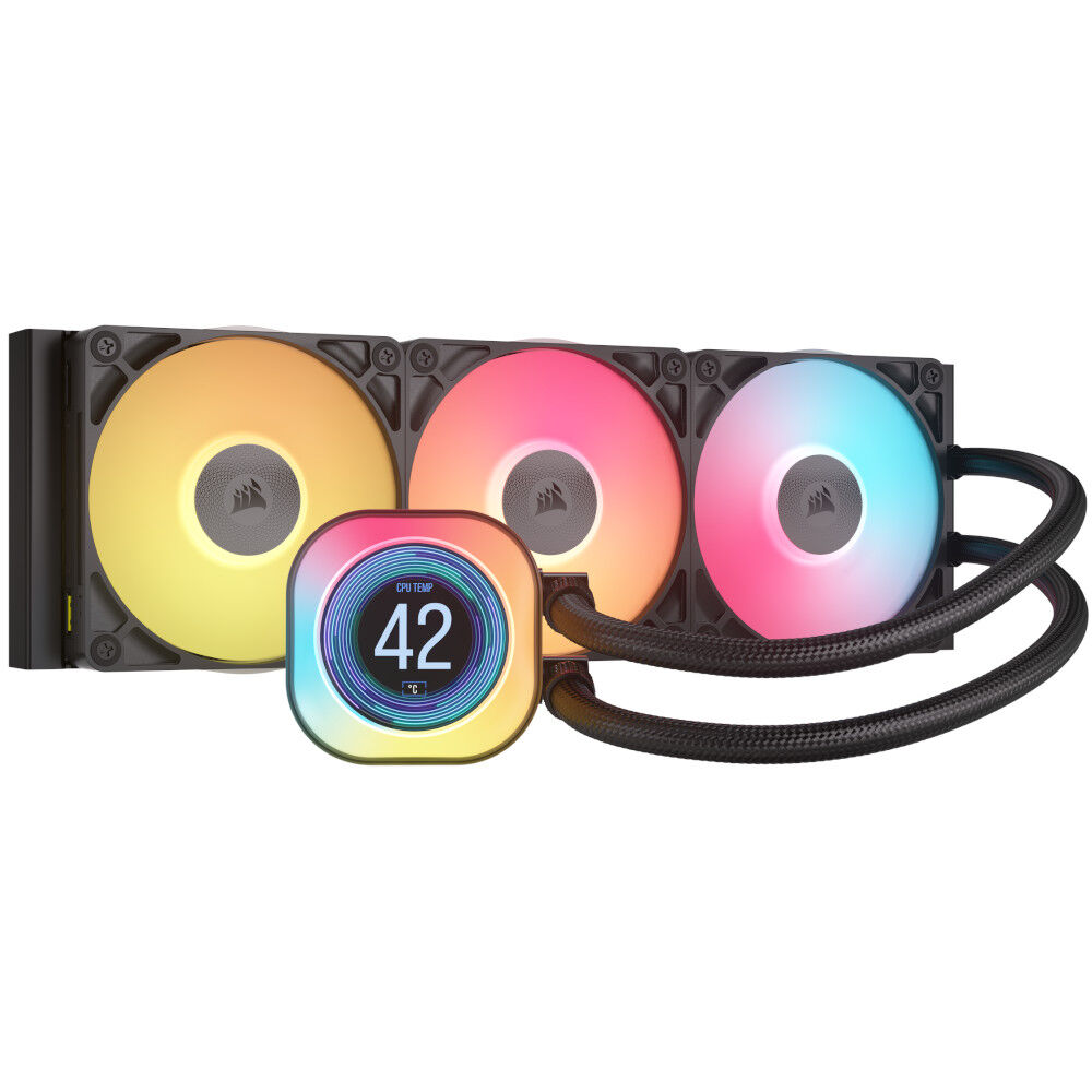 CORSAIR iCUE LINK TITAN 360 RX LCD AIO, 360mm Radiator, Liquid CPU Cooler - Nero