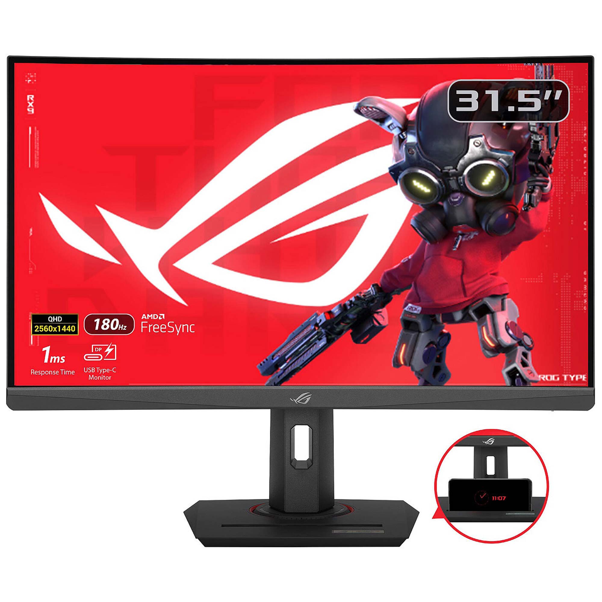 Asus ROG Strix XG32WCS, 32 Pollici Curvo 2K, 180Hz - AMD Freesync - immagine 2