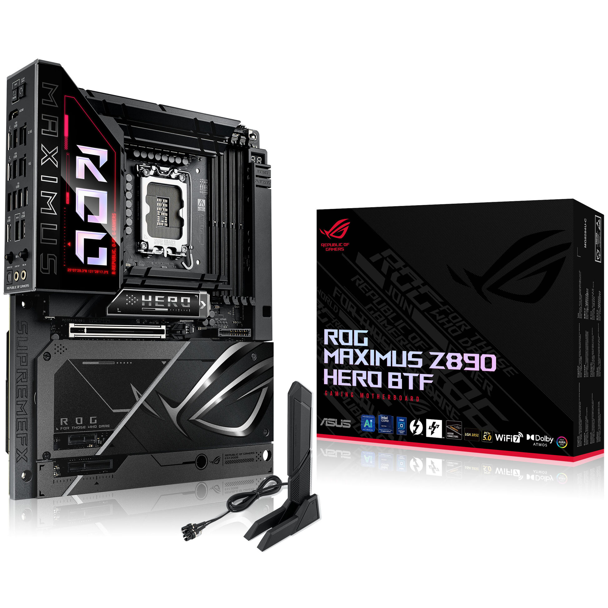 Asus ROG Maximus Z890 HERO BTF, Intel Z890 Motherboard, DDR5 - Socket 1851