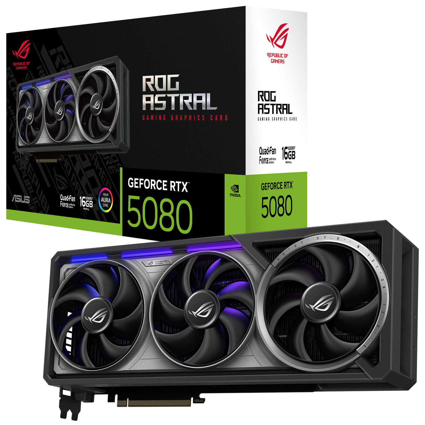 Asus ROG Astral GeForce RTX 5080 16GB, 16384 MB GDDR7, DLSS 4