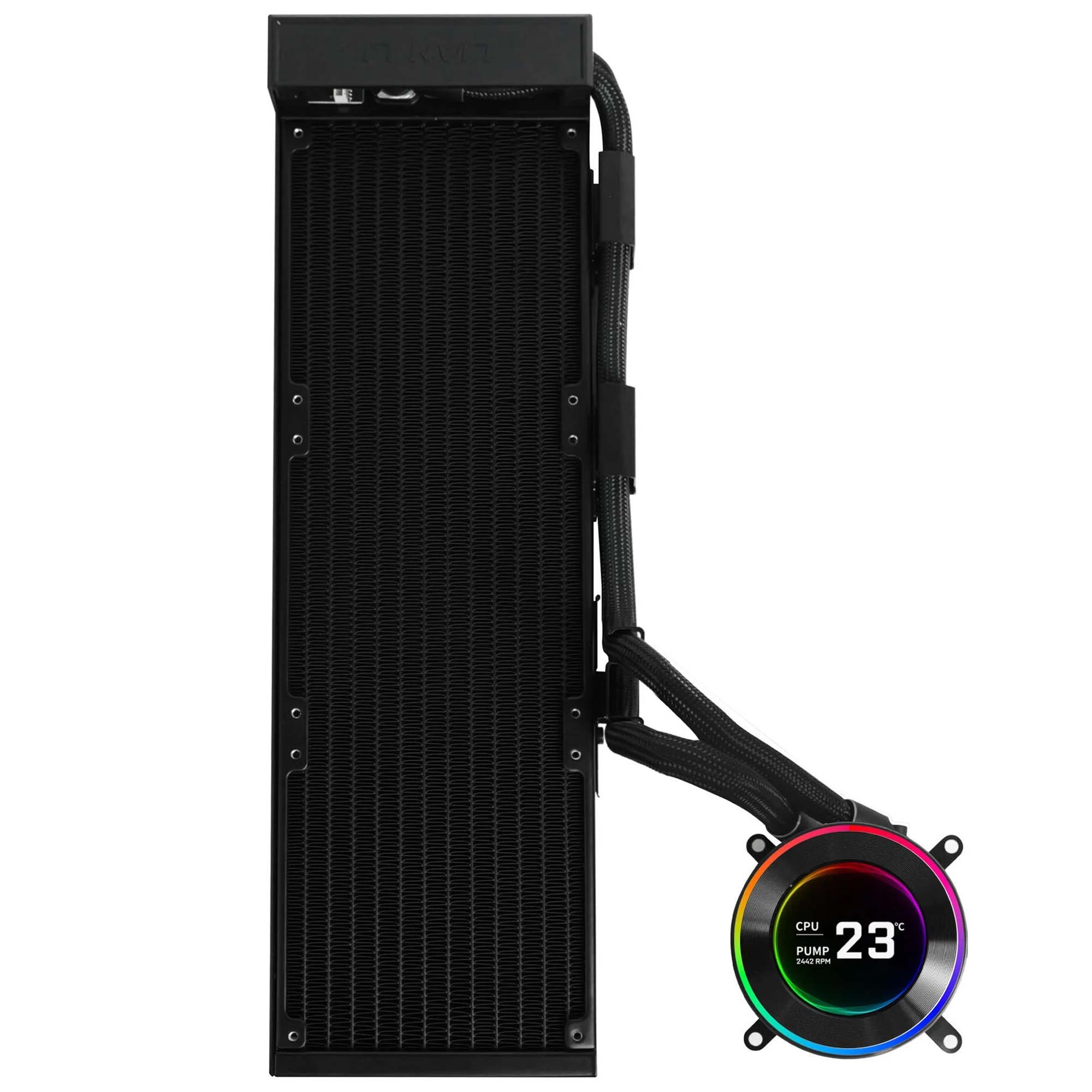 Lian Li HydroShift II LCD-C 360N Fanless AIO Water Cooler, ARGB - Nero