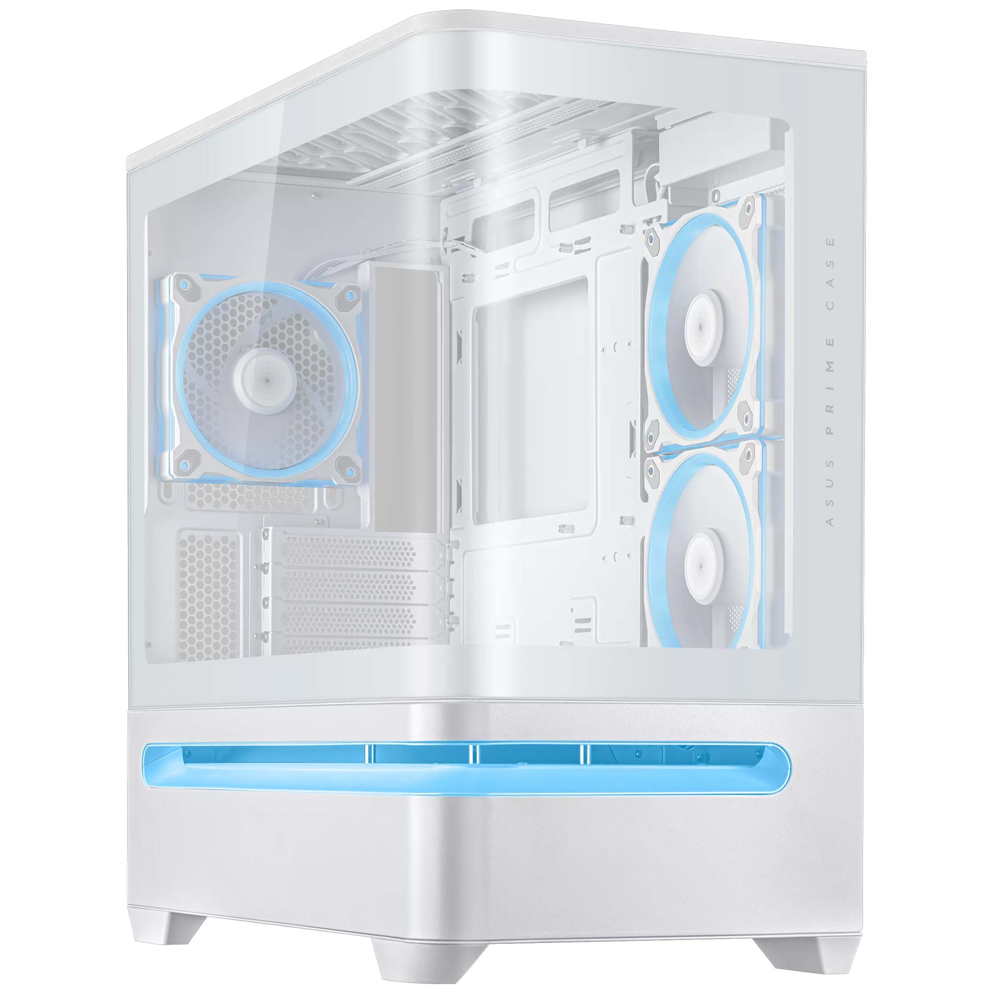 Asus Prime AP202 TG ARGB, Vetro Temperato - Bianco