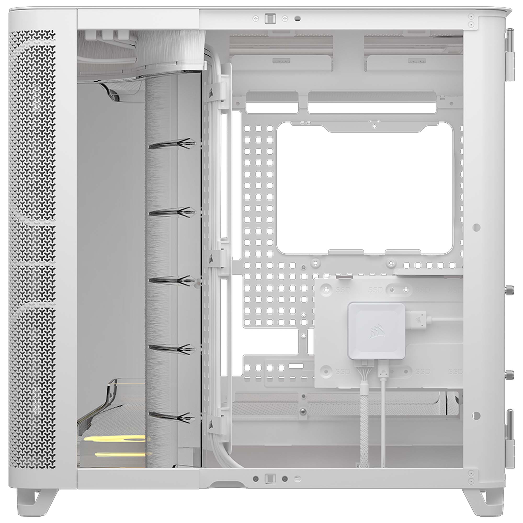 Corsair AIR 5400 LX-R ARGB Tempered Glass, Tripla Camera, Mid-Tower - Bianco - immagine 6