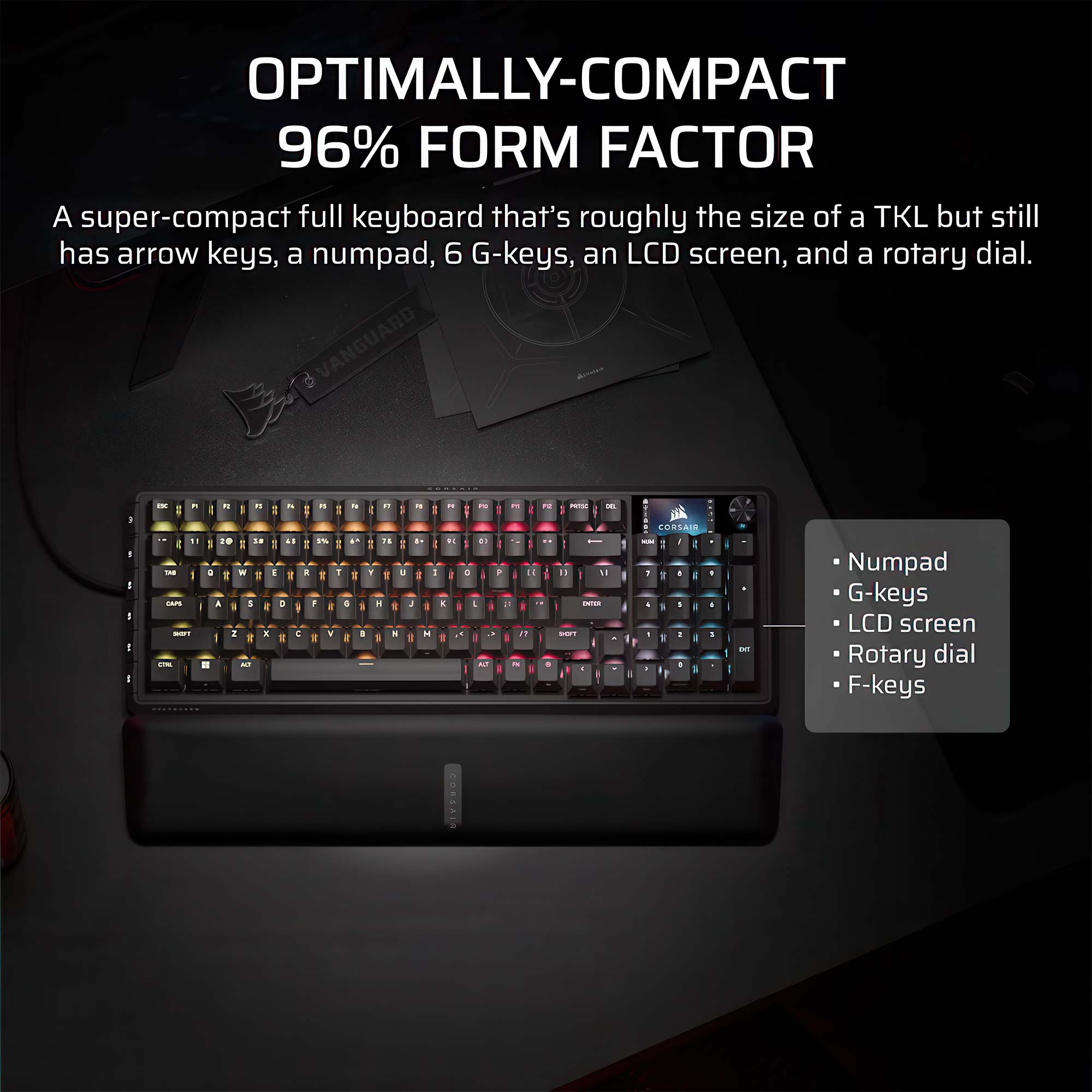 Corsair VANGUARD PRO 96 Hall Effect, Switch MGX, 96% - Nero - immagine 4