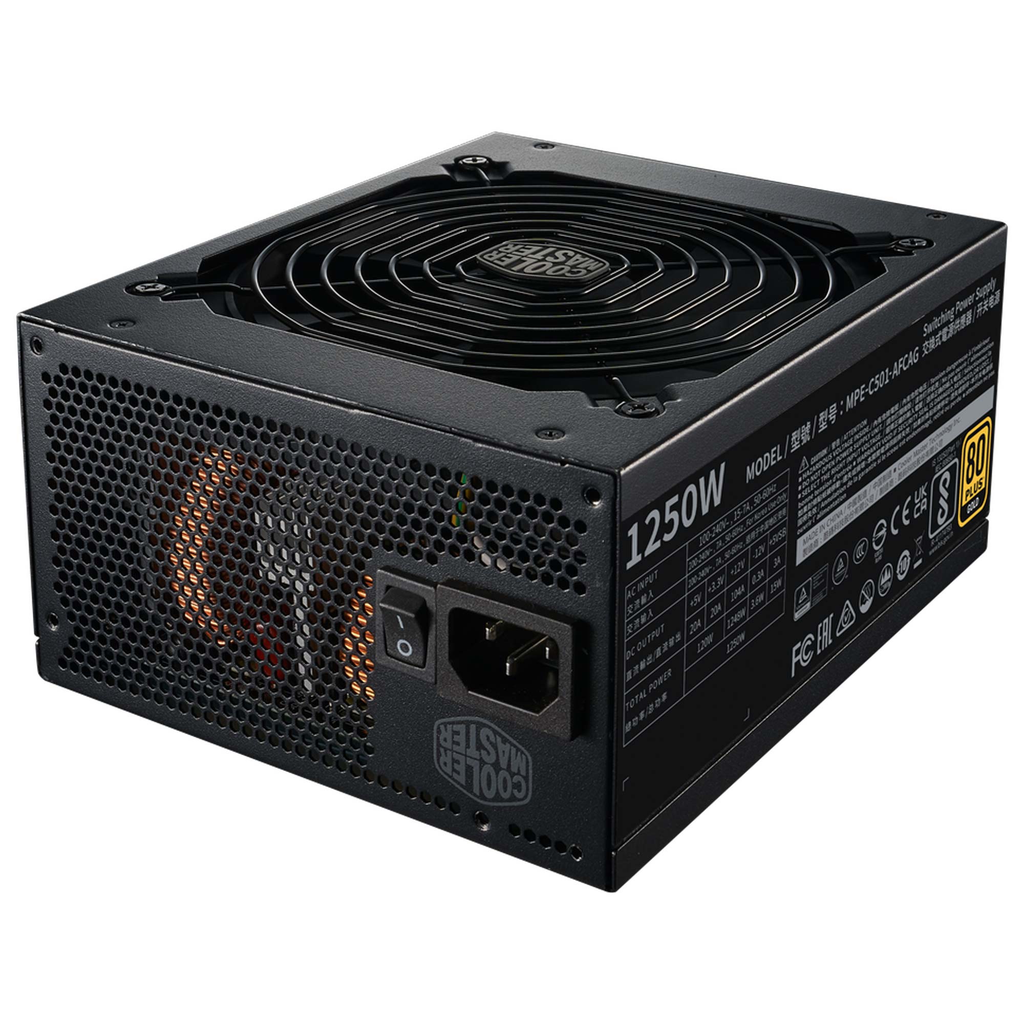 Cooler Master MWE Gold 1250 V2 ATX 3.1 Modulare, 80Plus Gold, Nero - 1.250 watt - immagine 4
