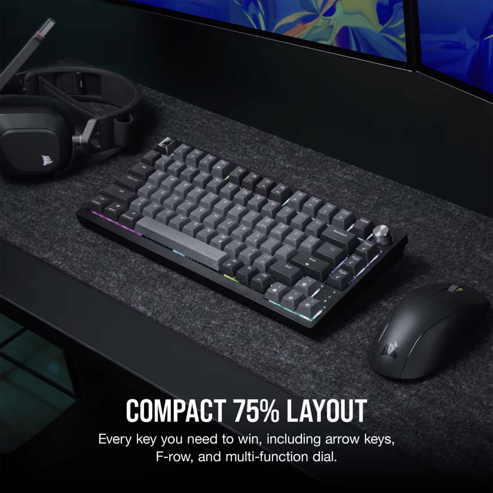 Corsair K65 PLUS WIRELESS 75% RGB Mechanical Keyboard, MLX Switch - Layout ITA - immagine 3