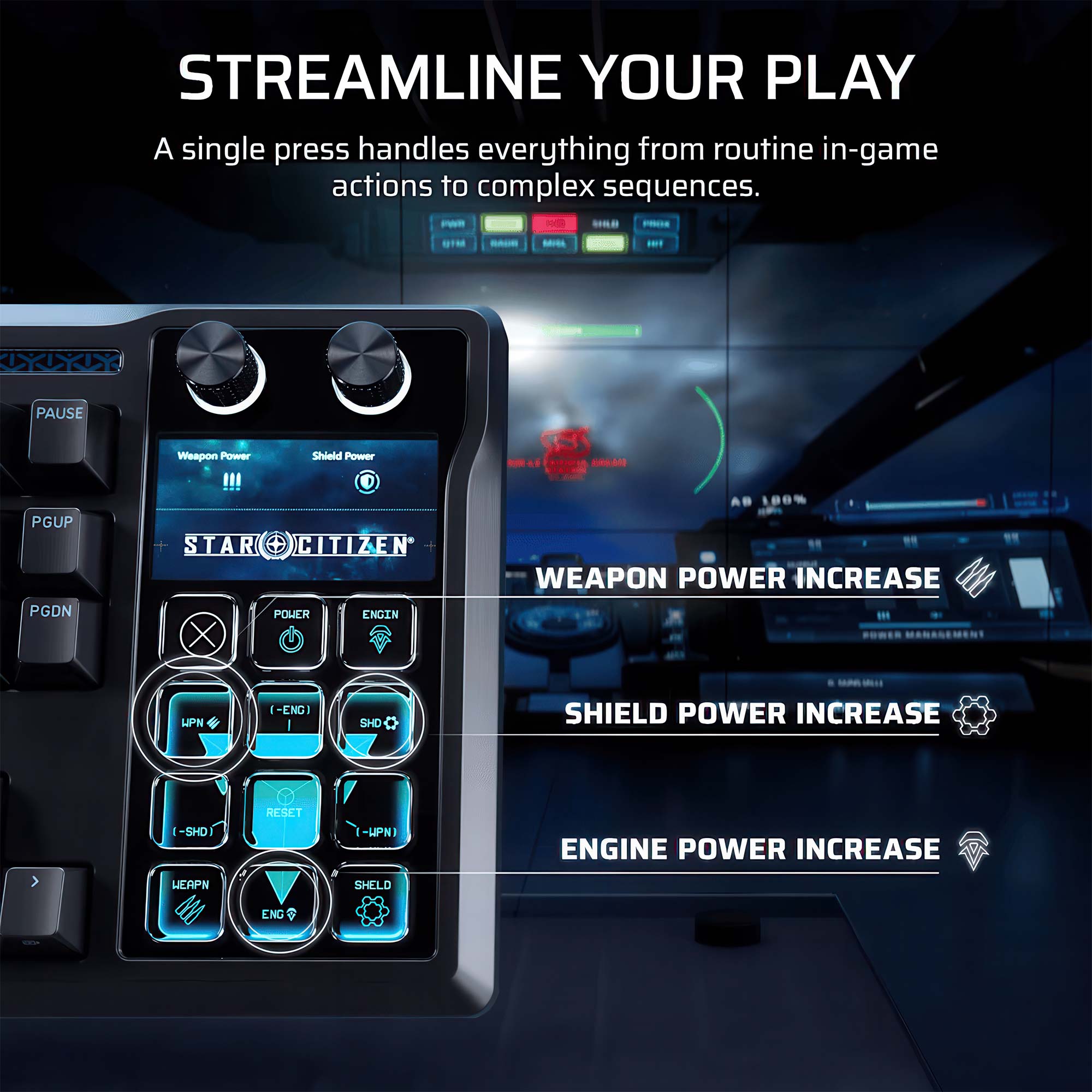 Corsair GALLEON 100 SD, Stream Deck integrato, Switch MLX Pulse - Nero - immagine 3