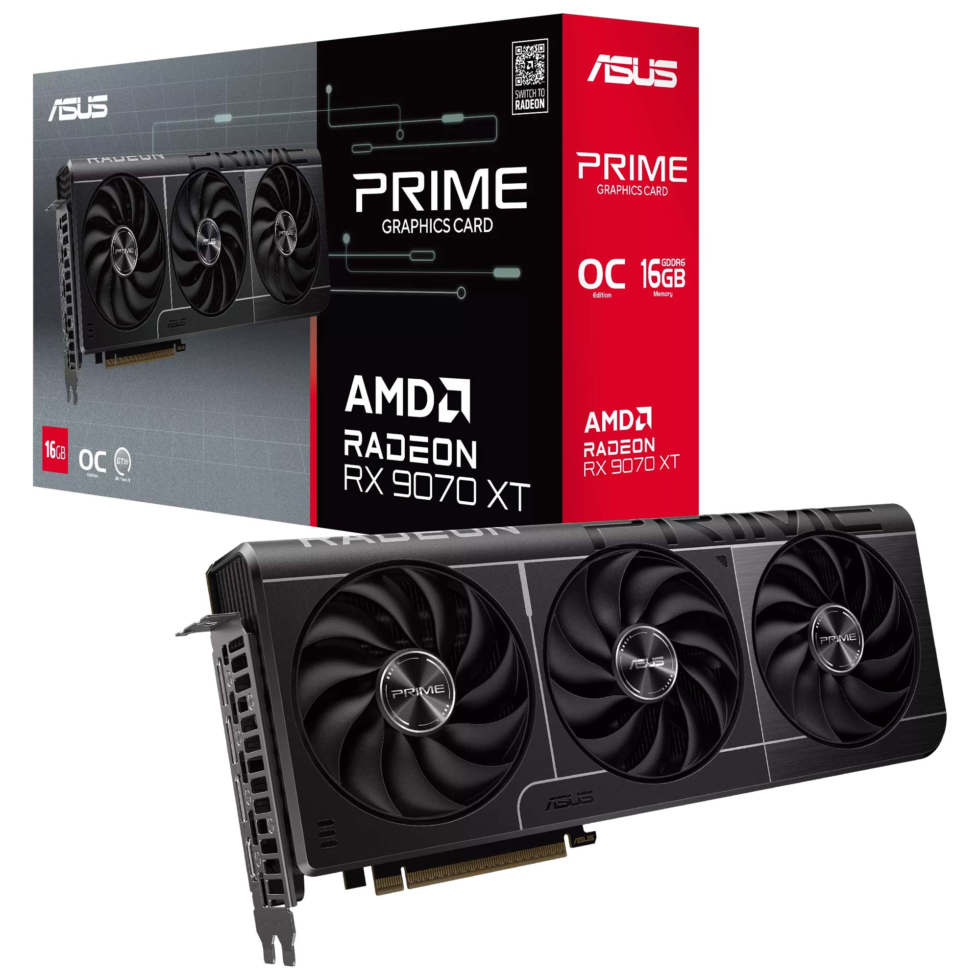 Asus PRIME Radeon RX 9070 XT OC Edition 16GB GDDR6, RDNA 4