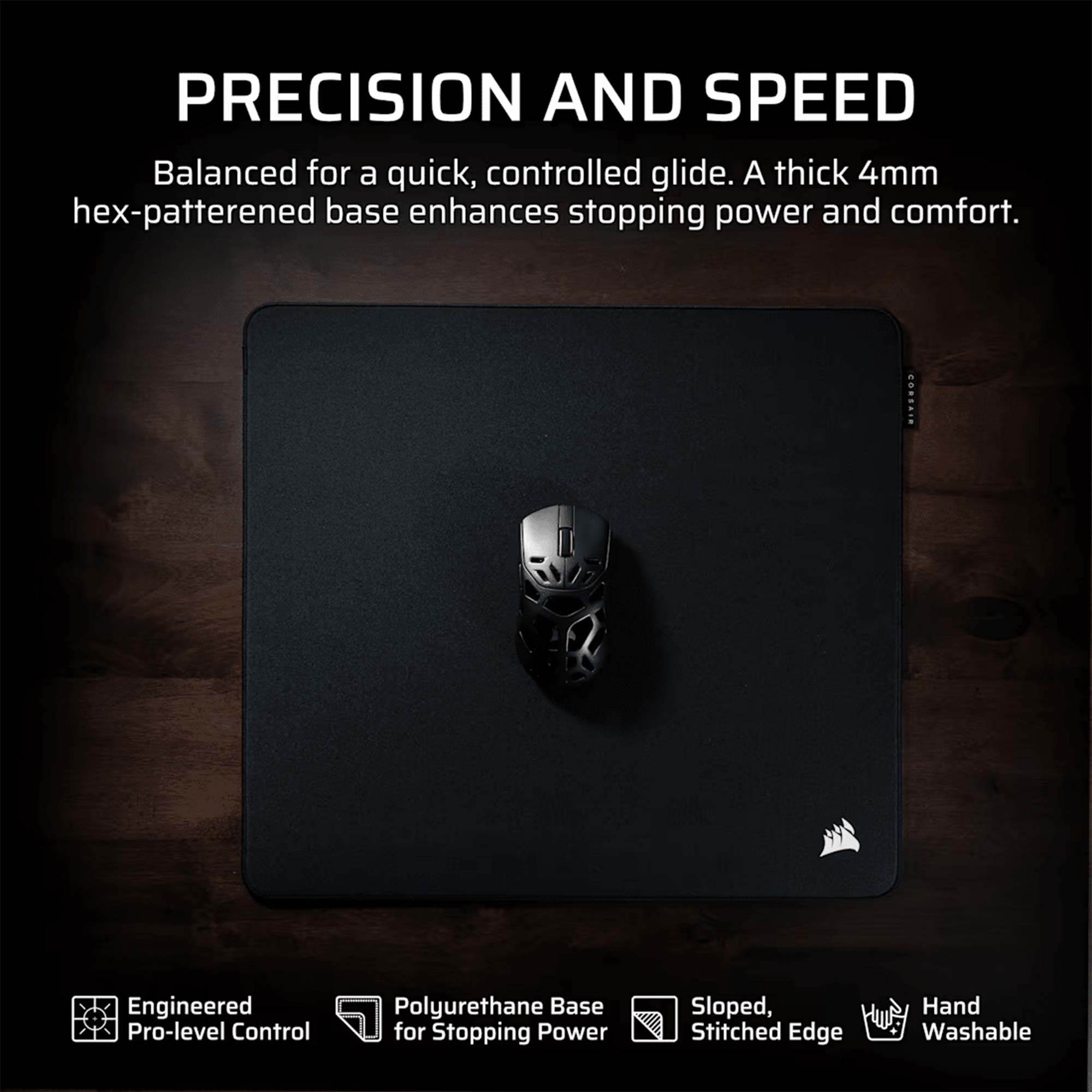 Corsair Gaming MM PRO Control Medium Mouse Pad eSports - Medium - Nero - immagine 2