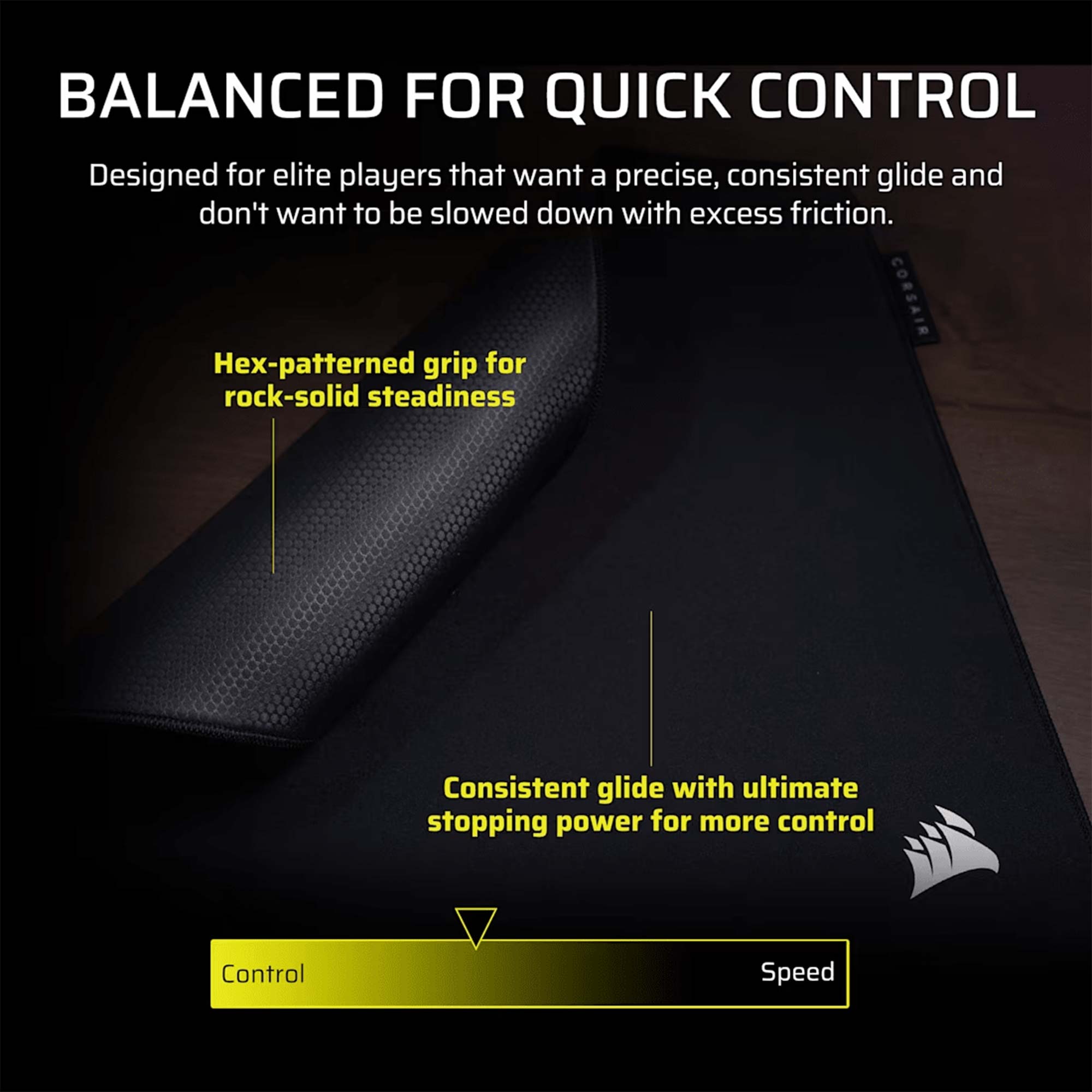Corsair Gaming MM PRO Control Medium Mouse Pad eSports - Medium - Nero - immagine 4