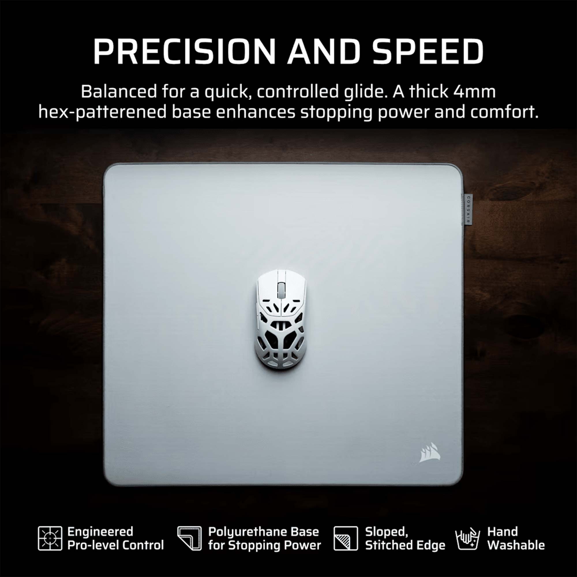 Corsair Gaming MM PRO Control Medium Mouse Pad eSports - Medium - Grigio - immagine 2